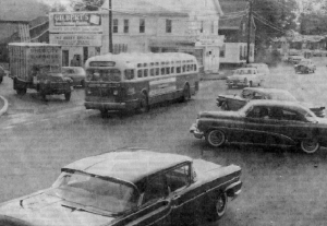 1964 Brockton, West & Pleasant St. looking at Moore's Paint Store where DeAngelo's Sandwich Shops began in 1967 